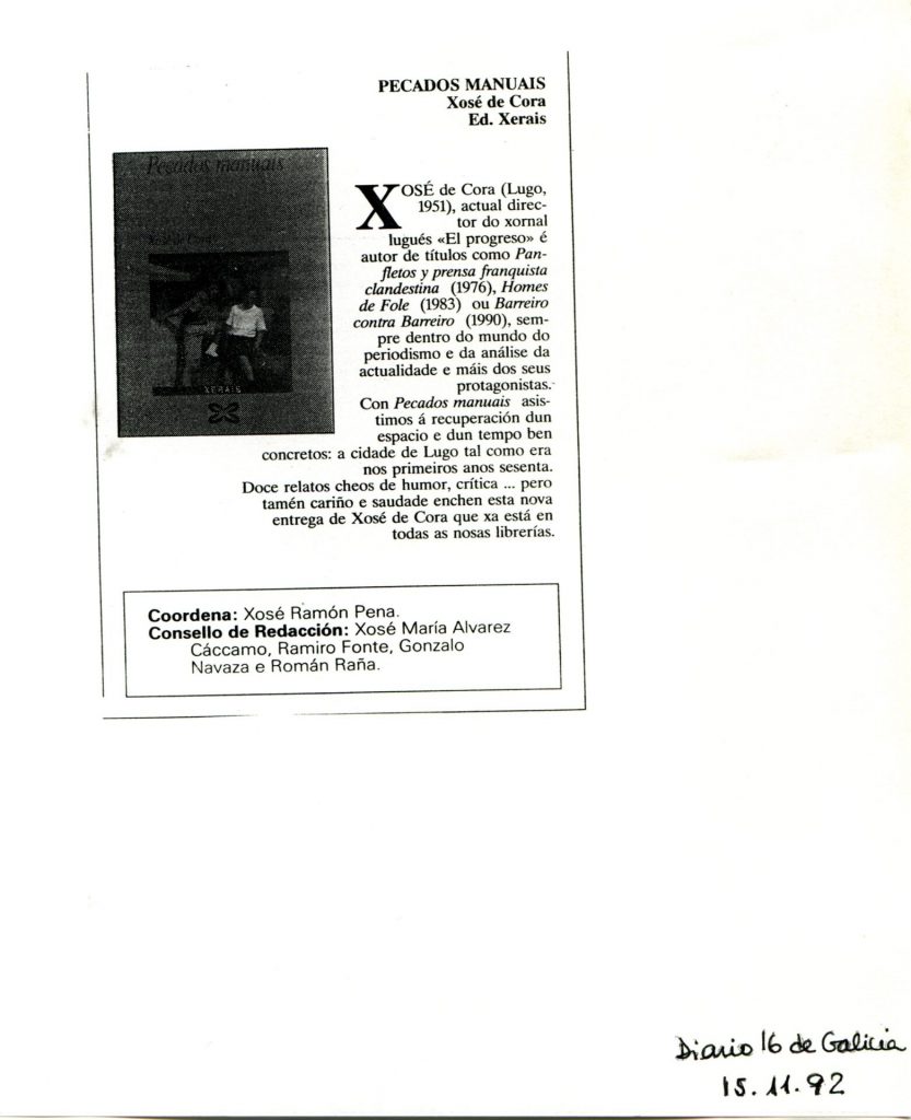 Diario 16 de Galicia 15/11/1992