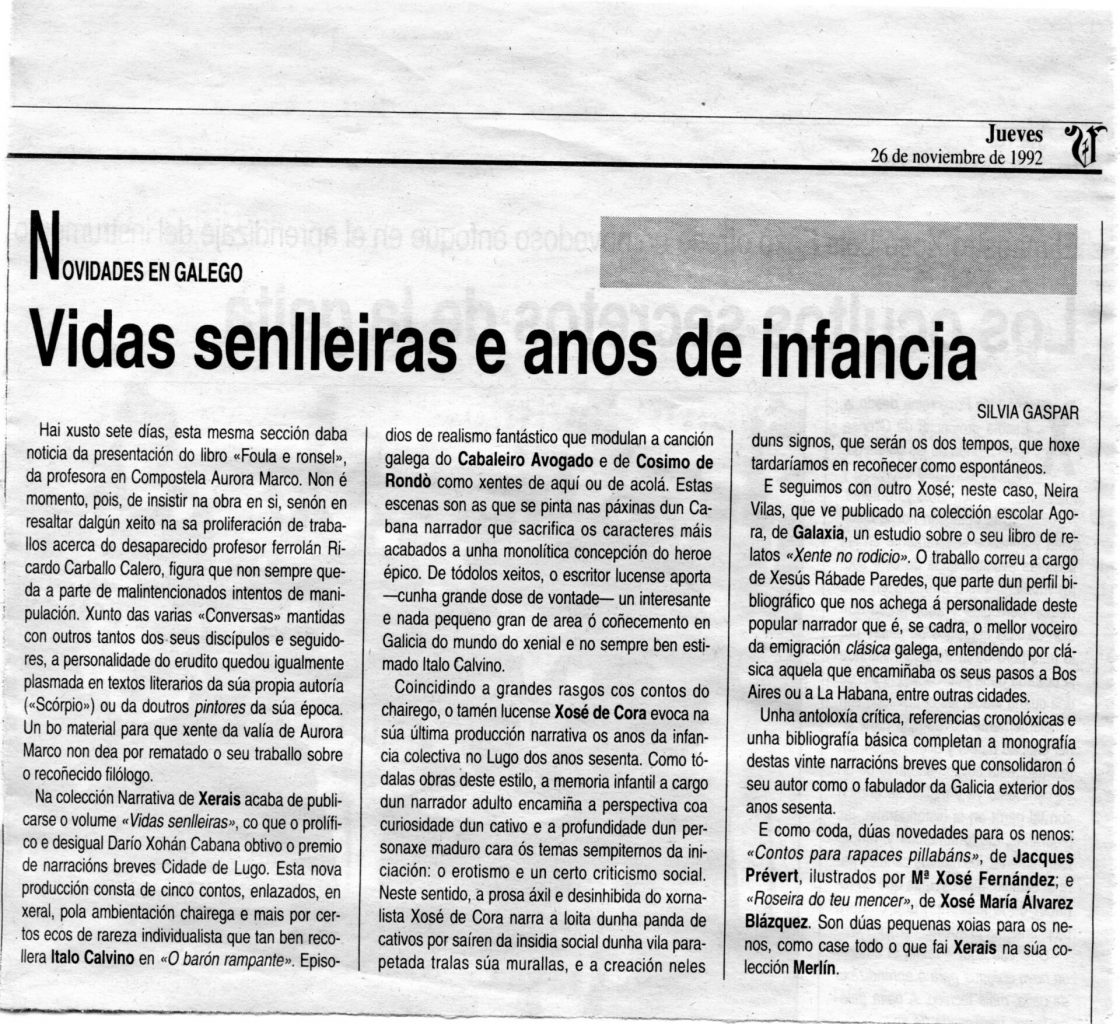 La Voz de Galicia 26/11/1992